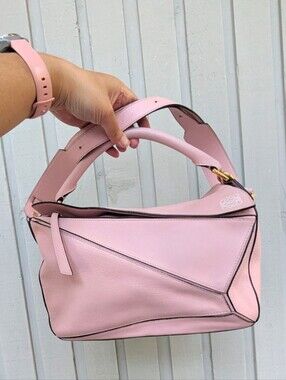 Authentic Pink Loewe Medium Puzzle Bag